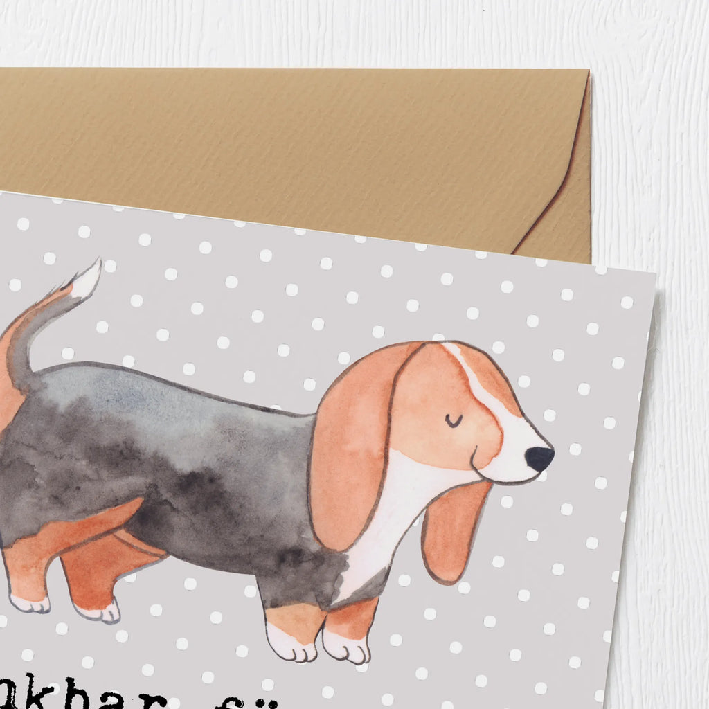 Deluxe Karte Basset Hound Moment Karte, Grußkarte, Klappkarte, Einladungskarte, Glückwunschkarte, Hochzeitskarte, Geburtstagskarte, Hochwertige Grußkarte, Hochwertige Klappkarte, Hund, Hunderasse, Rassehund, Hundebesitzer, Geschenk, Tierfreund, Schenken, Welpe, Basset Hound, Basset