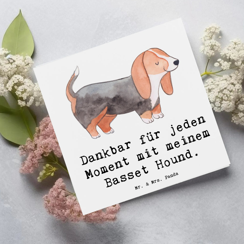 Deluxe Karte Basset Hound Moment Karte, Grußkarte, Klappkarte, Einladungskarte, Glückwunschkarte, Hochzeitskarte, Geburtstagskarte, Hochwertige Grußkarte, Hochwertige Klappkarte, Hund, Hunderasse, Rassehund, Hundebesitzer, Geschenk, Tierfreund, Schenken, Welpe, Basset Hound, Basset