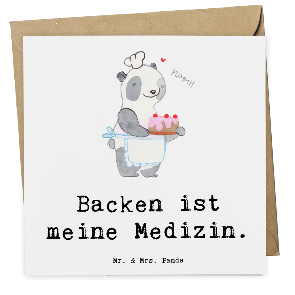 Deluxe Karte Panda Backen Karte, Grußkarte, Klappkarte, Einladungskarte, Glückwunschkarte, Hochzeitskarte, Geburtstagskarte, Hochwertige Grußkarte, Hochwertige Klappkarte, Geschenk, Sport, Sportart, Hobby, Schenken, Danke, Dankeschön, Auszeichnung, Gewinn, Sportler, backen, Hobbybäcker, Kuchen backen