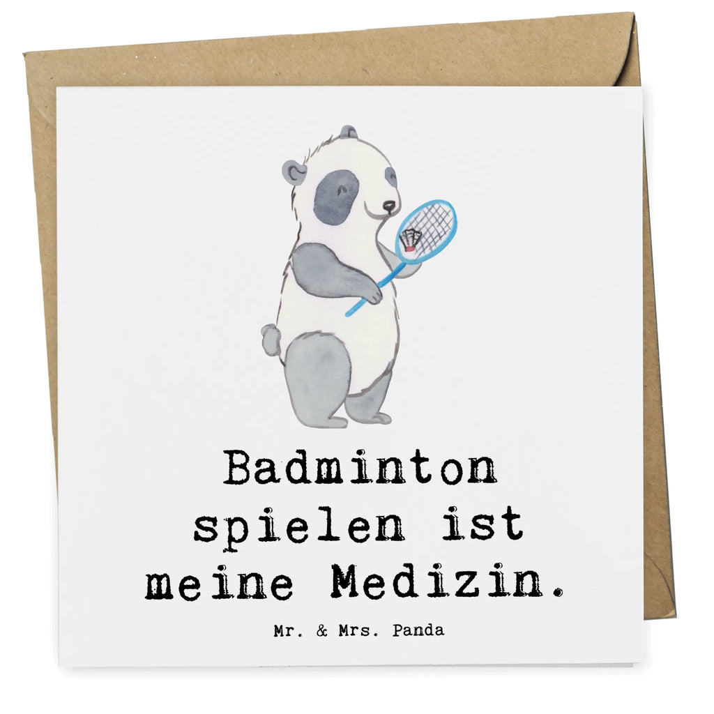 Deluxe Karte Panda Badminton Karte, Grußkarte, Klappkarte, Einladungskarte, Glückwunschkarte, Hochzeitskarte, Geburtstagskarte, Hochwertige Grußkarte, Hochwertige Klappkarte, Geschenk, Sport, Sportart, Hobby, Schenken, Danke, Dankeschön, Auszeichnung, Gewinn, Sportler, Badminton, Badminton spielen