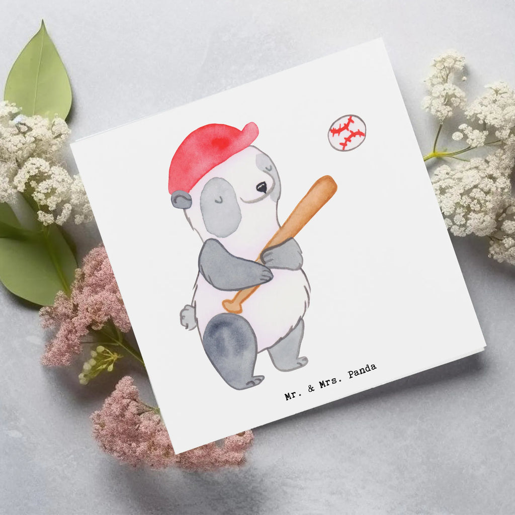 Deluxe Karte Panda Baseball spielen Karte, Grußkarte, Klappkarte, Einladungskarte, Glückwunschkarte, Hochzeitskarte, Geburtstagskarte, Hochwertige Grußkarte, Hochwertige Klappkarte, Geschenk, Sport, Sportart, Hobby, Schenken, Danke, Dankeschön, Auszeichnung, Gewinn, Sportler, Baseball spielen, Baseball Spielen, Baseball Match, Ballsport, Baseballplatz, Baseballverein