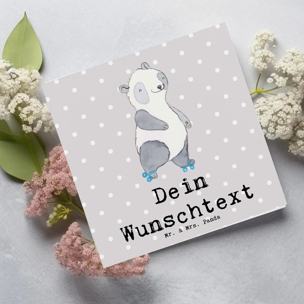 Personalisierte Deluxe Karte Panda Inliner fahren Personalisierte Grußkarte, Personalisiertere Klappkarte, Personalisierte Einladungskarte, Personalisierte Glückwunschkarte, Personalisierte Hochzeitskarte, Personalisierte Geburtstagskarte, Grußkarte mit Namen, Grußkarte selber drucken, Grußkarte selbst gestalten, Grußkarte mit persönlichen Nachrichten, Grußkarte als Geldgeschenk, Grußkarten personalisiert, Personalisierte Karte, Geschenk, Sport, Sportart, Hobby, Schenken, Danke, Dankeschön, Auszeichnung, Gewinn, Sportler, Inliner fahren, Rollschuh fahren, Rollerblades, inlinern