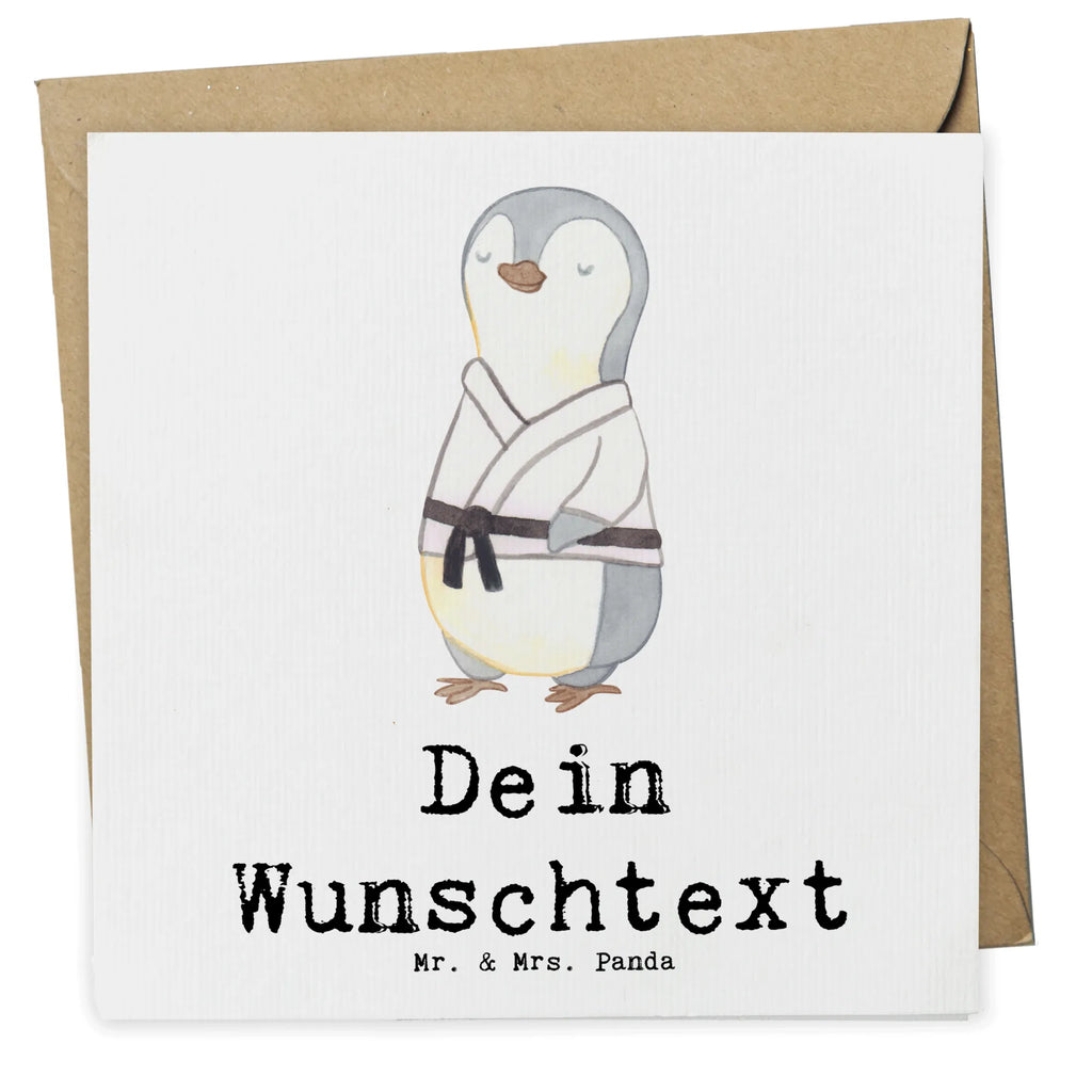 Personalisierte Deluxe Karte Pinguin Karate Personalisierte Grußkarte, Personalisiertere Klappkarte, Personalisierte Einladungskarte, Personalisierte Glückwunschkarte, Personalisierte Hochzeitskarte, Personalisierte Geburtstagskarte, Grußkarte mit Namen, Grußkarte selber drucken, Grußkarte selbst gestalten, Grußkarte mit persönlichen Nachrichten, Grußkarte als Geldgeschenk, Grußkarten personalisiert, Personalisierte Karte, Geschenk, Sport, Sportart, Hobby, Schenken, Danke, Dankeschön, Auszeichnung, Gewinn, Sportler, Karate, Kampfsportart, Selbstverteidigung, Kampfkunst, Karate Verein