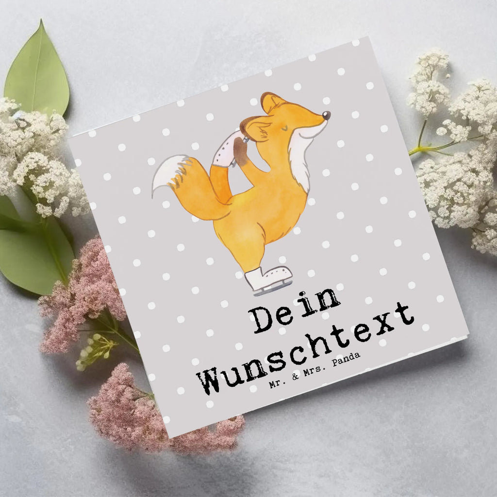 Personalisierte Deluxe Karte Fuchs Eiskunstläufer Personalisierte Grußkarte, Personalisiertere Klappkarte, Personalisierte Einladungskarte, Personalisierte Glückwunschkarte, Personalisierte Hochzeitskarte, Personalisierte Geburtstagskarte, Grußkarte mit Namen, Grußkarte selber drucken, Grußkarte selbst gestalten, Grußkarte mit persönlichen Nachrichten, Grußkarte als Geldgeschenk, Grußkarten personalisiert, Personalisierte Karte, Geschenk, Sport, Sportart, Hobby, Schenken, Danke, Dankeschön, Auszeichnung, Gewinn, Sportler, Eiskunstläufer, Eiskunstläuferin, Eiskunst