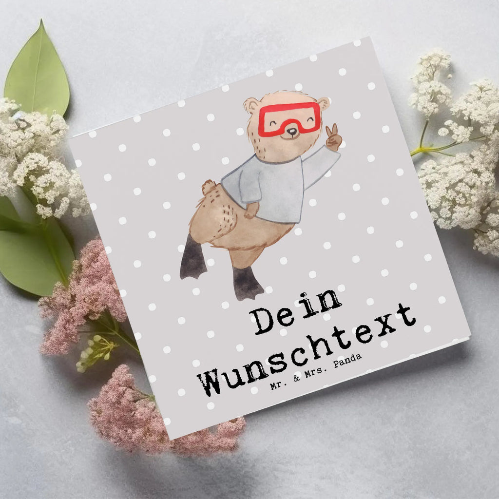 Personalisierte Deluxe Karte Bär Tauchen Personalisierte Grußkarte, Personalisiertere Klappkarte, Personalisierte Einladungskarte, Personalisierte Glückwunschkarte, Personalisierte Hochzeitskarte, Personalisierte Geburtstagskarte, Grußkarte mit Namen, Grußkarte selber drucken, Grußkarte selbst gestalten, Grußkarte mit persönlichen Nachrichten, Grußkarte als Geldgeschenk, Grußkarten personalisiert, Personalisierte Karte, Geschenk, Sport, Sportart, Hobby, Schenken, Danke, Dankeschön, Auszeichnung, Gewinn, Sportler, Tauchen, schnorcheln, Tauchgang, Tauchschule, Diving, Dive