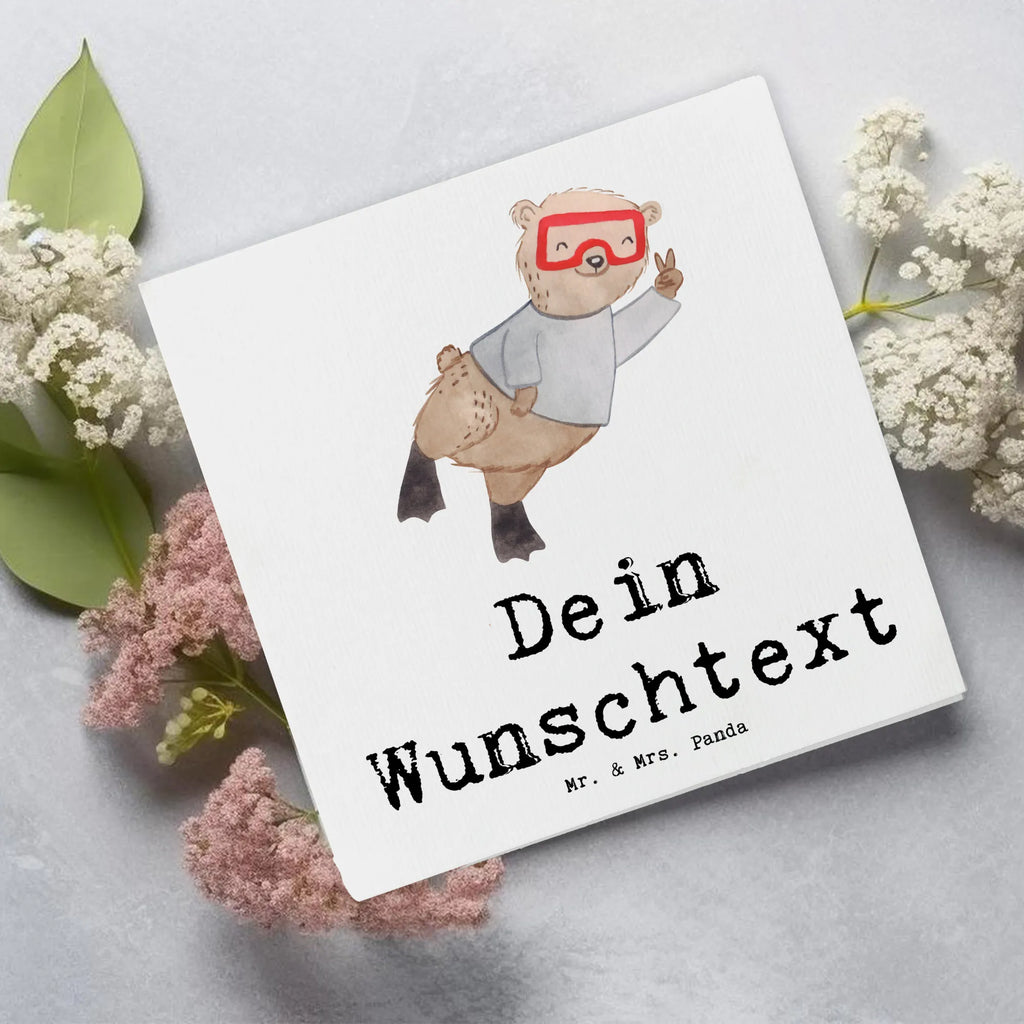 Personalisierte Deluxe Karte Bär Tauchen Personalisierte Grußkarte, Personalisiertere Klappkarte, Personalisierte Einladungskarte, Personalisierte Glückwunschkarte, Personalisierte Hochzeitskarte, Personalisierte Geburtstagskarte, Grußkarte mit Namen, Grußkarte selber drucken, Grußkarte selbst gestalten, Grußkarte mit persönlichen Nachrichten, Grußkarte als Geldgeschenk, Grußkarten personalisiert, Personalisierte Karte, Geschenk, Sport, Sportart, Hobby, Schenken, Danke, Dankeschön, Auszeichnung, Gewinn, Sportler, Tauchen, schnorcheln, Tauchgang, Tauchschule, Diving, Dive