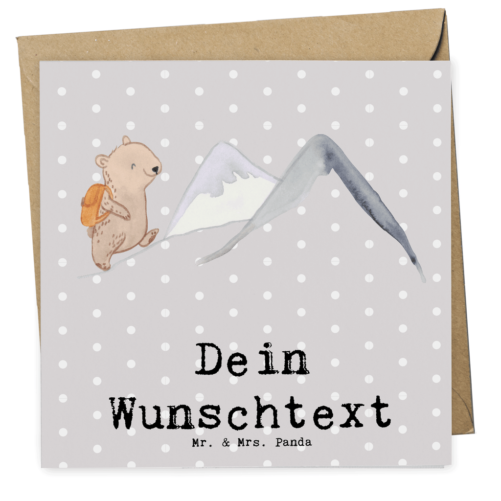 Personalisierte Deluxe Karte Bär Bergsteigen Personalisierte Grußkarte, Personalisiertere Klappkarte, Personalisierte Einladungskarte, Personalisierte Glückwunschkarte, Personalisierte Hochzeitskarte, Personalisierte Geburtstagskarte, Grußkarte mit Namen, Grußkarte selber drucken, Grußkarte selbst gestalten, Grußkarte mit persönlichen Nachrichten, Grußkarte als Geldgeschenk, Grußkarten personalisiert, Personalisierte Karte, Geschenk, Sport, Sportart, Hobby, Schenken, Danke, Dankeschön, Auszeichnung, Gewinn, Sportler, Bergsteigen, wandern, Bergsport, Trekking, Alpinismus, Alpinwandern