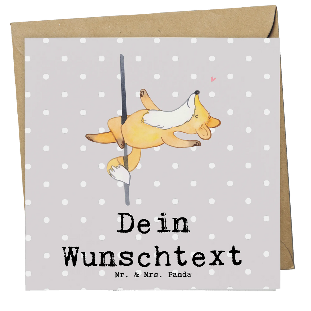 Personalisierte Deluxe Karte Fuchs Poledance Personalisierte Grußkarte, Personalisiertere Klappkarte, Personalisierte Einladungskarte, Personalisierte Glückwunschkarte, Personalisierte Hochzeitskarte, Personalisierte Geburtstagskarte, Grußkarte mit Namen, Grußkarte selber drucken, Grußkarte selbst gestalten, Grußkarte mit persönlichen Nachrichten, Grußkarte als Geldgeschenk, Grußkarten personalisiert, Personalisierte Karte, Geschenk, Sport, Sportart, Hobby, Schenken, Danke, Dankeschön, Auszeichnung, Gewinn, Sportler, Pole Dance, Tanzen, Tanz