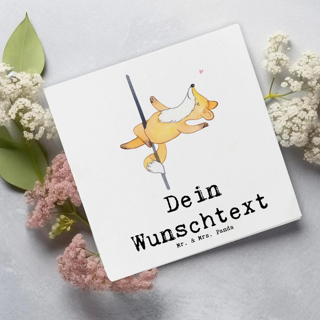 Personalisierte Deluxe Karte Fuchs Poledance Personalisierte Grußkarte, Personalisiertere Klappkarte, Personalisierte Einladungskarte, Personalisierte Glückwunschkarte, Personalisierte Hochzeitskarte, Personalisierte Geburtstagskarte, Grußkarte mit Namen, Grußkarte selber drucken, Grußkarte selbst gestalten, Grußkarte mit persönlichen Nachrichten, Grußkarte als Geldgeschenk, Grußkarten personalisiert, Personalisierte Karte, Geschenk, Sport, Sportart, Hobby, Schenken, Danke, Dankeschön, Auszeichnung, Gewinn, Sportler, Pole Dance, Tanzen, Tanz