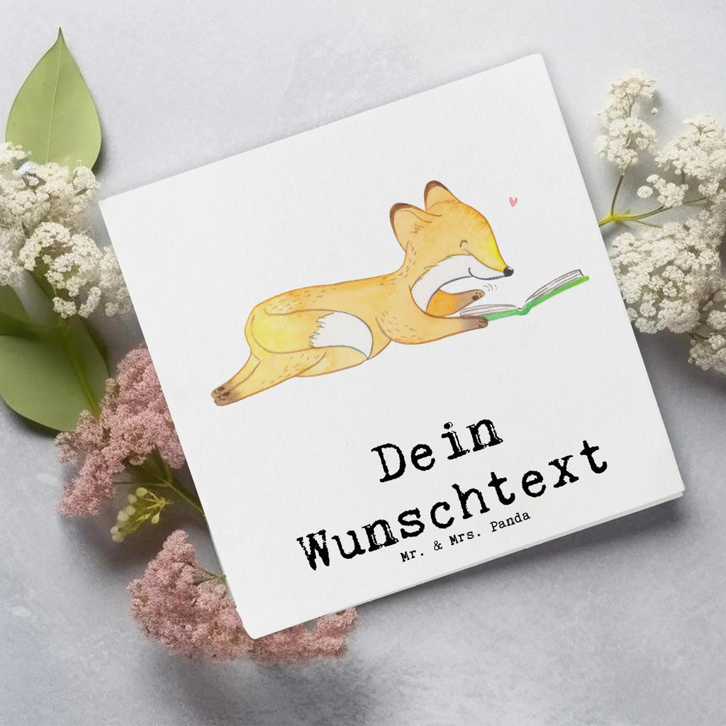 Personalisierte Deluxe Karte Fuchs Lesen Personalisierte Grußkarte, Personalisiertere Klappkarte, Personalisierte Einladungskarte, Personalisierte Glückwunschkarte, Personalisierte Hochzeitskarte, Personalisierte Geburtstagskarte, Grußkarte mit Namen, Grußkarte selber drucken, Grußkarte selbst gestalten, Grußkarte mit persönlichen Nachrichten, Grußkarte als Geldgeschenk, Grußkarten personalisiert, Personalisierte Karte, Geschenk, Sport, Sportart, Hobby, Schenken, Danke, Dankeschön, Auszeichnung, Gewinn, Sportler, lesen, Bücher lesen, Bücherwurm