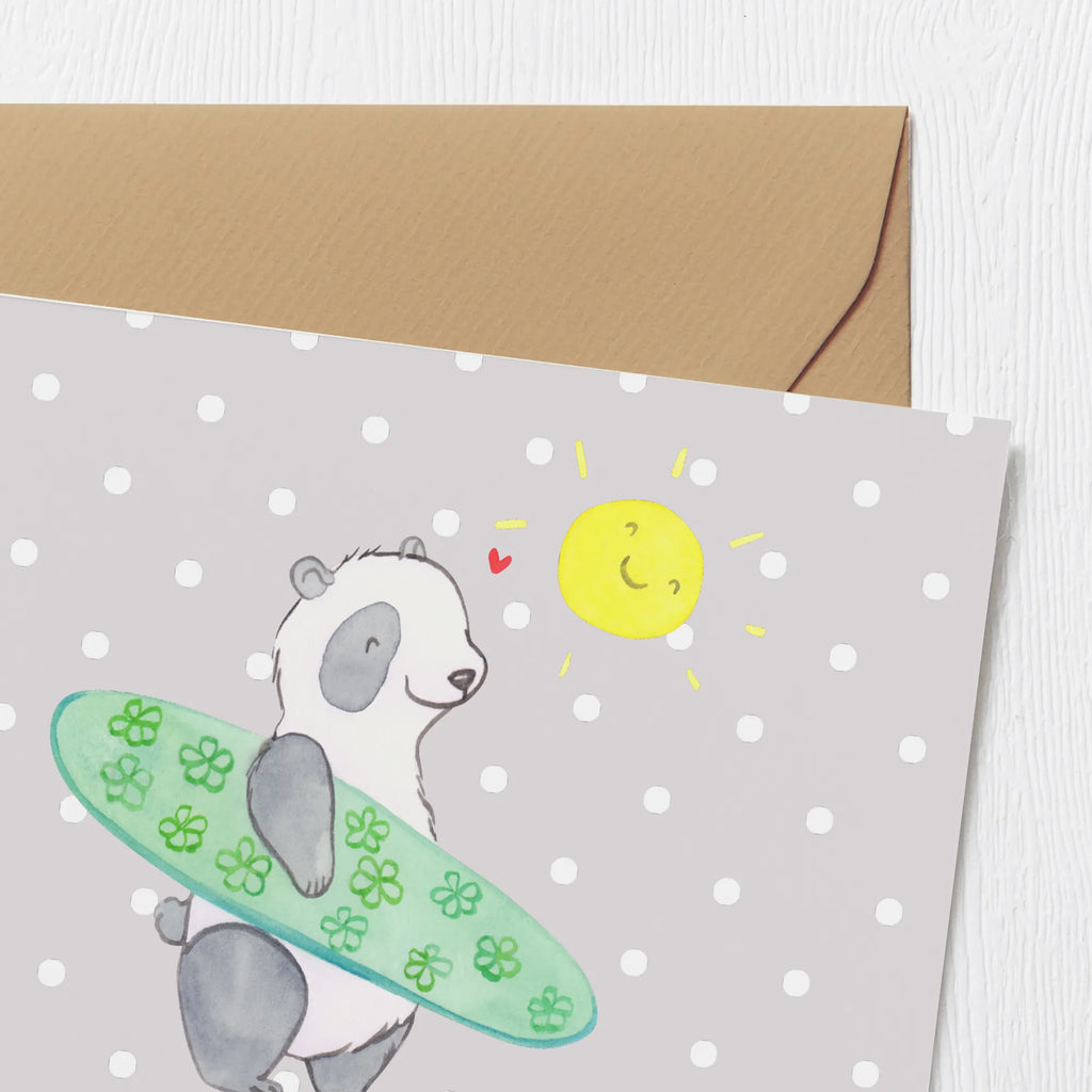 Personalisierte Deluxe Karte Panda Surfen Personalisierte Grußkarte, Personalisiertere Klappkarte, Personalisierte Einladungskarte, Personalisierte Glückwunschkarte, Personalisierte Hochzeitskarte, Personalisierte Geburtstagskarte, Grußkarte mit Namen, Grußkarte selber drucken, Grußkarte selbst gestalten, Grußkarte mit persönlichen Nachrichten, Grußkarte als Geldgeschenk, Grußkarten personalisiert, Personalisierte Karte, Geschenk, Sport, Sportart, Hobby, Schenken, Danke, Dankeschön, Auszeichnung, Gewinn, Sportler, Wellenreiten, Surfen, Surfschule