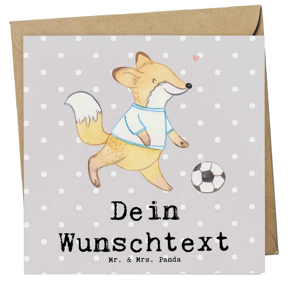 Personalisierte Deluxe Karte Fuchs Fußball spielen Personalisierte Grußkarte, Personalisiertere Klappkarte, Personalisierte Einladungskarte, Personalisierte Glückwunschkarte, Personalisierte Hochzeitskarte, Personalisierte Geburtstagskarte, Grußkarte mit Namen, Grußkarte selber drucken, Grußkarte selbst gestalten, Grußkarte mit persönlichen Nachrichten, Grußkarte als Geldgeschenk, Grußkarten personalisiert, Personalisierte Karte, Geschenk, Sport, Sportart, Hobby, Schenken, Danke, Dankeschön, Auszeichnung, Gewinn, Sportler, Fußball spielen, Fußballtraining, Fußballverein, Fußballmannschaft, Fußball Turnier, Punktspiele, Fußball