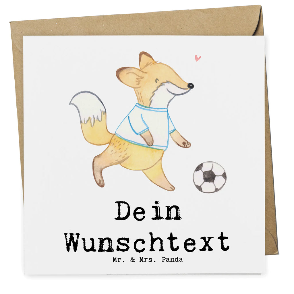 Personalisierte Deluxe Karte Fuchs Fußball spielen Personalisierte Grußkarte, Personalisiertere Klappkarte, Personalisierte Einladungskarte, Personalisierte Glückwunschkarte, Personalisierte Hochzeitskarte, Personalisierte Geburtstagskarte, Grußkarte mit Namen, Grußkarte selber drucken, Grußkarte selbst gestalten, Grußkarte mit persönlichen Nachrichten, Grußkarte als Geldgeschenk, Grußkarten personalisiert, Personalisierte Karte, Geschenk, Sport, Sportart, Hobby, Schenken, Danke, Dankeschön, Auszeichnung, Gewinn, Sportler, Fußball spielen, Fußballtraining, Fußballverein, Fußballmannschaft, Fußball Turnier, Punktspiele, Fußball