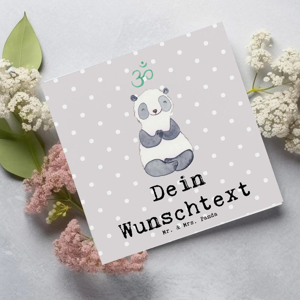 Personalisierte Deluxe Karte Panda Meditieren Personalisierte Grußkarte, Personalisiertere Klappkarte, Personalisierte Einladungskarte, Personalisierte Glückwunschkarte, Personalisierte Hochzeitskarte, Personalisierte Geburtstagskarte, Grußkarte mit Namen, Grußkarte selber drucken, Grußkarte selbst gestalten, Grußkarte mit persönlichen Nachrichten, Grußkarte als Geldgeschenk, Grußkarten personalisiert, Personalisierte Karte, Geschenk, Sport, Sportart, Hobby, Schenken, Danke, Dankeschön, Auszeichnung, Gewinn, Sportler, Meditieren, Meditation, Meditationskurs