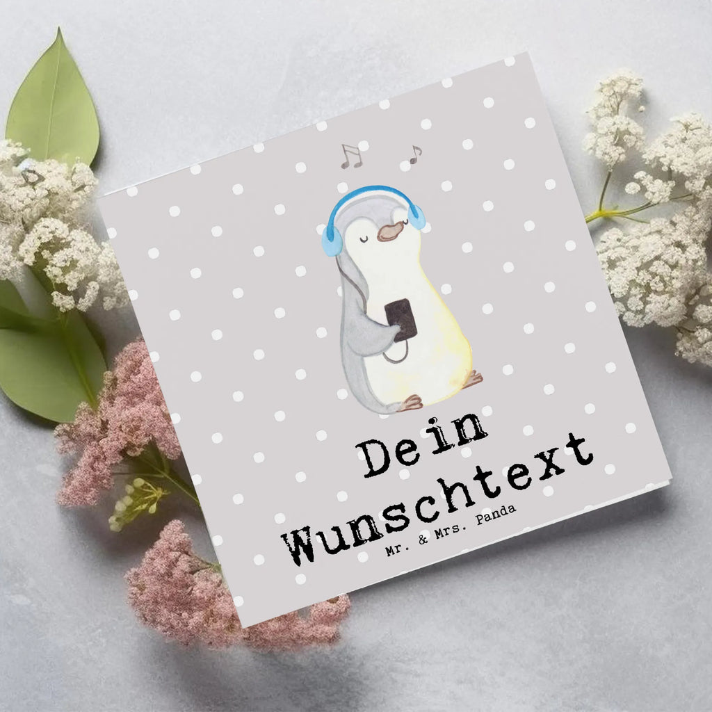 Personalisierte Deluxe Karte Pinguin Musik hören Personalisierte Grußkarte, Personalisiertere Klappkarte, Personalisierte Einladungskarte, Personalisierte Glückwunschkarte, Personalisierte Hochzeitskarte, Personalisierte Geburtstagskarte, Grußkarte mit Namen, Grußkarte selber drucken, Grußkarte selbst gestalten, Grußkarte mit persönlichen Nachrichten, Grußkarte als Geldgeschenk, Grußkarten personalisiert, Personalisierte Karte, Geschenk, Sport, Sportart, Hobby, Schenken, Danke, Dankeschön, Auszeichnung, Gewinn, Sportler, Musik hören, Lieblingssong