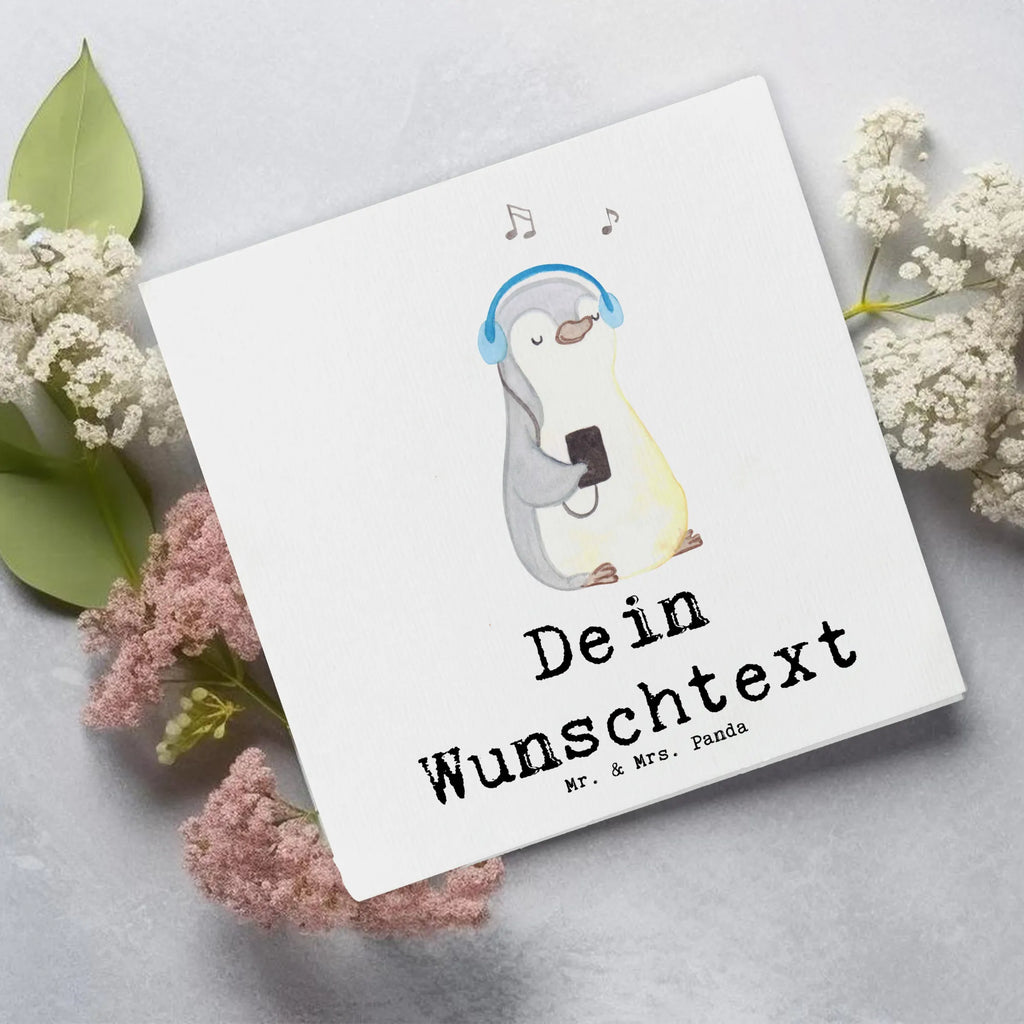 Personalisierte Deluxe Karte Pinguin Musik hören Personalisierte Grußkarte, Personalisiertere Klappkarte, Personalisierte Einladungskarte, Personalisierte Glückwunschkarte, Personalisierte Hochzeitskarte, Personalisierte Geburtstagskarte, Grußkarte mit Namen, Grußkarte selber drucken, Grußkarte selbst gestalten, Grußkarte mit persönlichen Nachrichten, Grußkarte als Geldgeschenk, Grußkarten personalisiert, Personalisierte Karte, Geschenk, Sport, Sportart, Hobby, Schenken, Danke, Dankeschön, Auszeichnung, Gewinn, Sportler, Musik hören, Lieblingssong