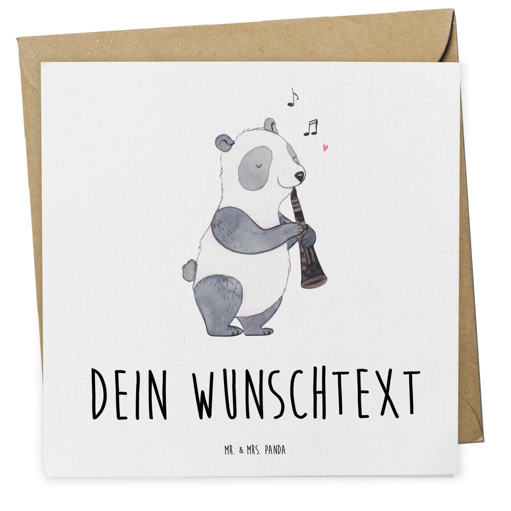 Personalisierte Deluxe Karte Panda Klarinette Personalisierte Grußkarte, Personalisiertere Klappkarte, Personalisierte Einladungskarte, Personalisierte Glückwunschkarte, Personalisierte Hochzeitskarte, Personalisierte Geburtstagskarte, Grußkarte mit Namen, Grußkarte selber drucken, Grußkarte selbst gestalten, Grußkarte mit persönlichen Nachrichten, Grußkarte als Geldgeschenk, Grußkarten personalisiert, Personalisierte Karte, Instrumente, Geschenke Musiker, Musikliebhaber, Panda, Klarinette, Holzblasinstrument, Orchester, Klassik, Ensemble