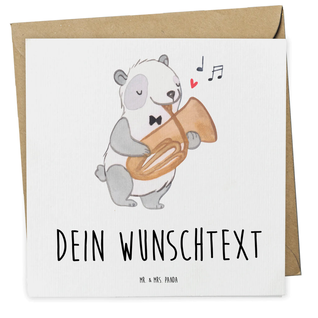 Personalisierte Deluxe Karte Panda Tenorhorn Personalisierte Grußkarte, Personalisiertere Klappkarte, Personalisierte Einladungskarte, Personalisierte Glückwunschkarte, Personalisierte Hochzeitskarte, Personalisierte Geburtstagskarte, Grußkarte mit Namen, Grußkarte selber drucken, Grußkarte selbst gestalten, Grußkarte mit persönlichen Nachrichten, Grußkarte als Geldgeschenk, Grußkarten personalisiert, Personalisierte Karte, Instrumente, Geschenke Musiker, Musikliebhaber, Panda, Tenorhorn, Horn, Blechblasinstrument, Orchester, Ventil, Flügelhorn