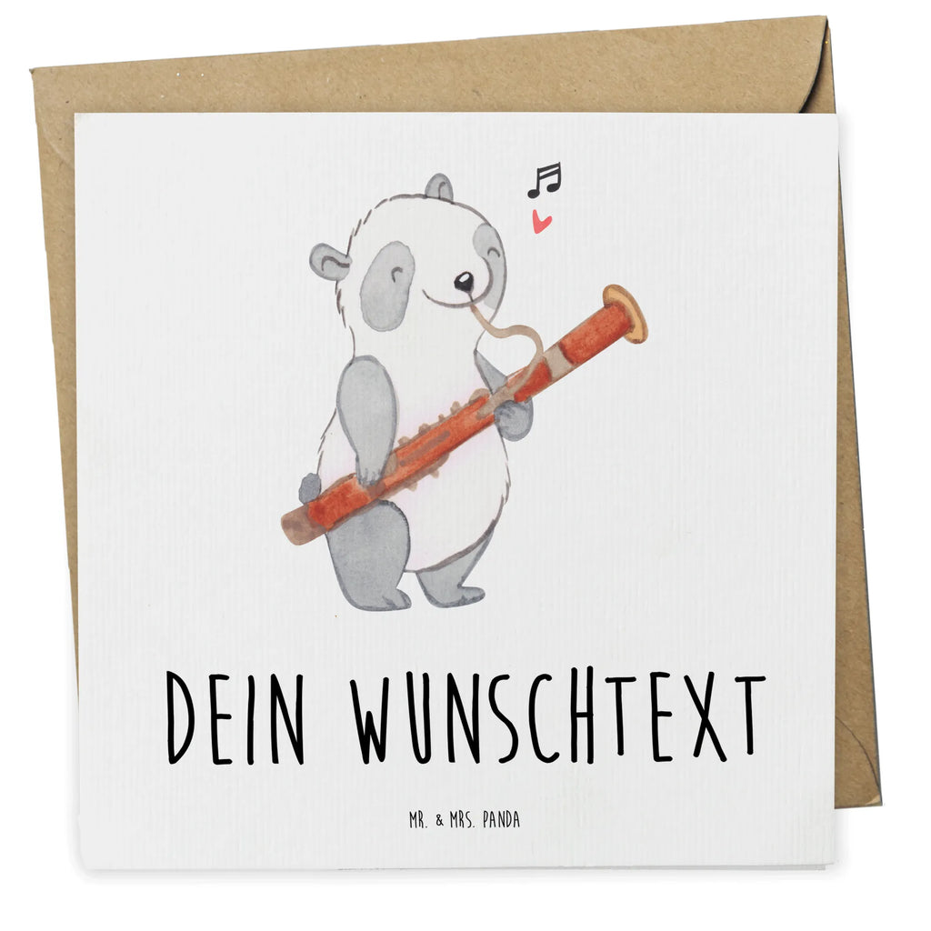 Personalisierte Deluxe Karte Panda Fagott Personalisierte Grußkarte, Personalisiertere Klappkarte, Personalisierte Einladungskarte, Personalisierte Glückwunschkarte, Personalisierte Hochzeitskarte, Personalisierte Geburtstagskarte, Grußkarte mit Namen, Grußkarte selber drucken, Grußkarte selbst gestalten, Grußkarte mit persönlichen Nachrichten, Grußkarte als Geldgeschenk, Grußkarten personalisiert, Personalisierte Karte, Instrumente, Geschenke Musiker, Musikliebhaber, Panda, Fagott, Holzblasinstrument, Orchester, Klassik, Kammermusik