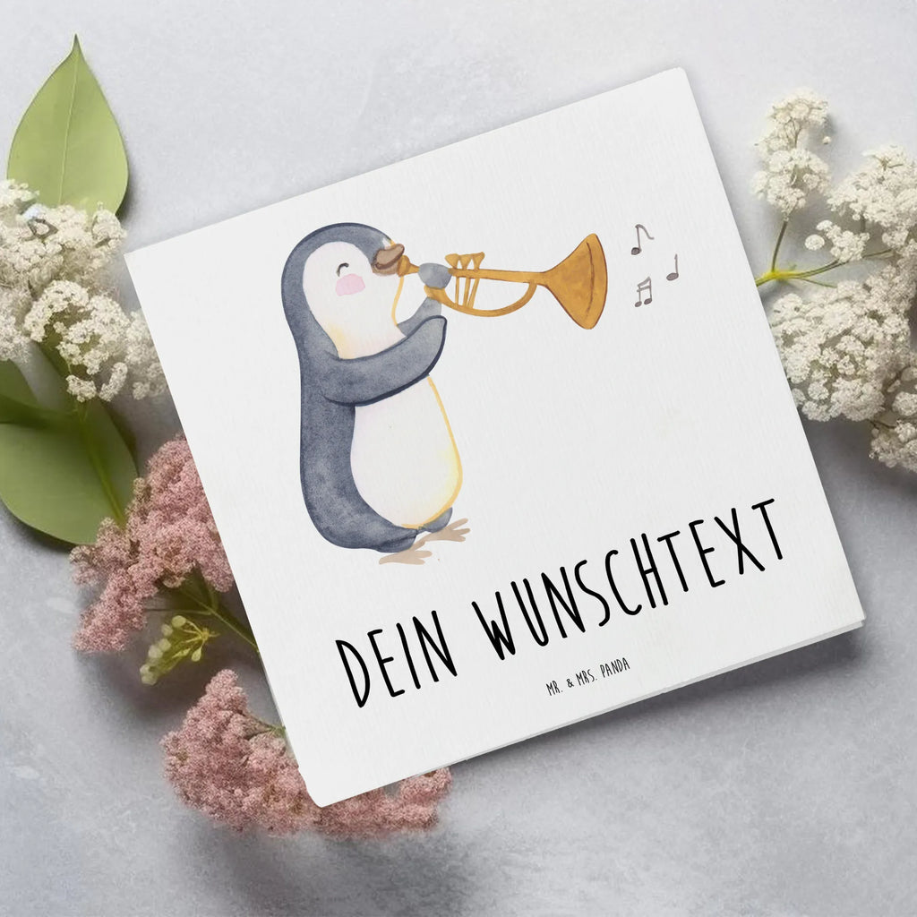 Personalisierte Deluxe Karte Pinguin Posaune Personalisierte Grußkarte, Personalisiertere Klappkarte, Personalisierte Einladungskarte, Personalisierte Glückwunschkarte, Personalisierte Hochzeitskarte, Personalisierte Geburtstagskarte, Grußkarte mit Namen, Grußkarte selber drucken, Grußkarte selbst gestalten, Grußkarte mit persönlichen Nachrichten, Grußkarte als Geldgeschenk, Grußkarten personalisiert, Personalisierte Karte, Instrumente, Geschenke Musiker, Musikliebhaber, Pinguin, Posaune, Blechblasinstrument, Orchester, Bigband, Klassik, Jazz