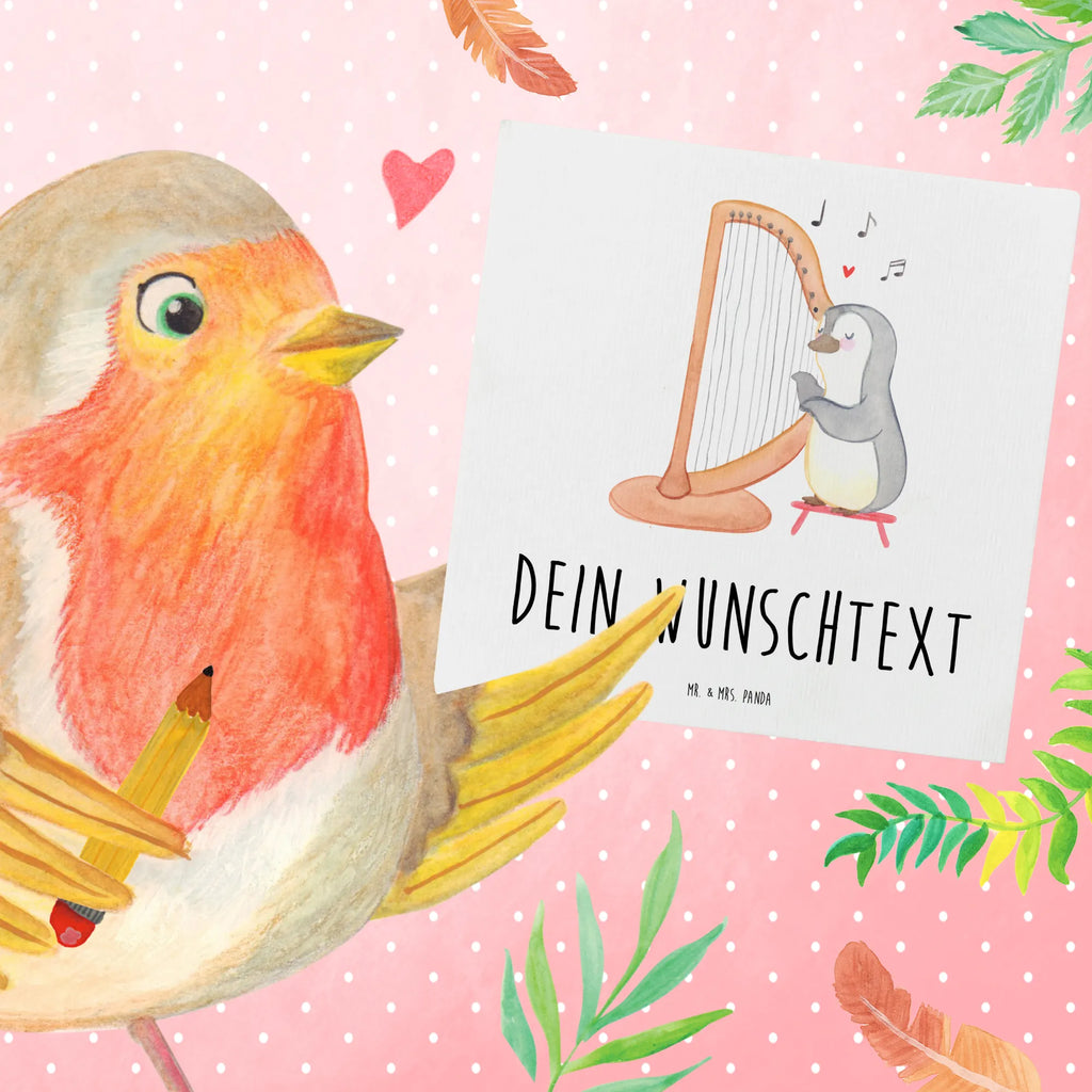 Personalisierte Deluxe Karte Pinguin Harfe Personalisierte Grußkarte, Personalisiertere Klappkarte, Personalisierte Einladungskarte, Personalisierte Glückwunschkarte, Personalisierte Hochzeitskarte, Personalisierte Geburtstagskarte, Grußkarte mit Namen, Grußkarte selber drucken, Grußkarte selbst gestalten, Grußkarte mit persönlichen Nachrichten, Grußkarte als Geldgeschenk, Grußkarten personalisiert, Personalisierte Karte, Instrumente, Geschenke Musiker, Musikliebhaber, Pinguin, Harfe, Konzertharfe, Hochzeit, Zupfinstrument, Saiteninstrument, Klassik