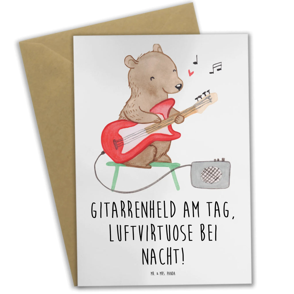 Grußkarte Gitarrenheld Grußkarte, Klappkarte, Einladungskarte, Glückwunschkarte, Hochzeitskarte, Geburtstagskarte, Karte, Ansichtskarten, Instrumente, Geschenke Musiker, Musikliebhaber