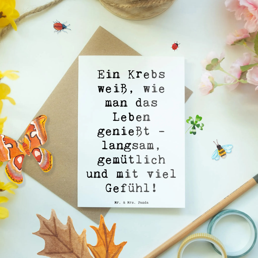 Grußkarte Spruch Krebs Genießer Grußkarte, Klappkarte, Einladungskarte, Glückwunschkarte, Hochzeitskarte, Geburtstagskarte, Karte, Ansichtskarten, Tierkreiszeichen, Sternzeichen, Horoskop, Astrologie, Aszendent