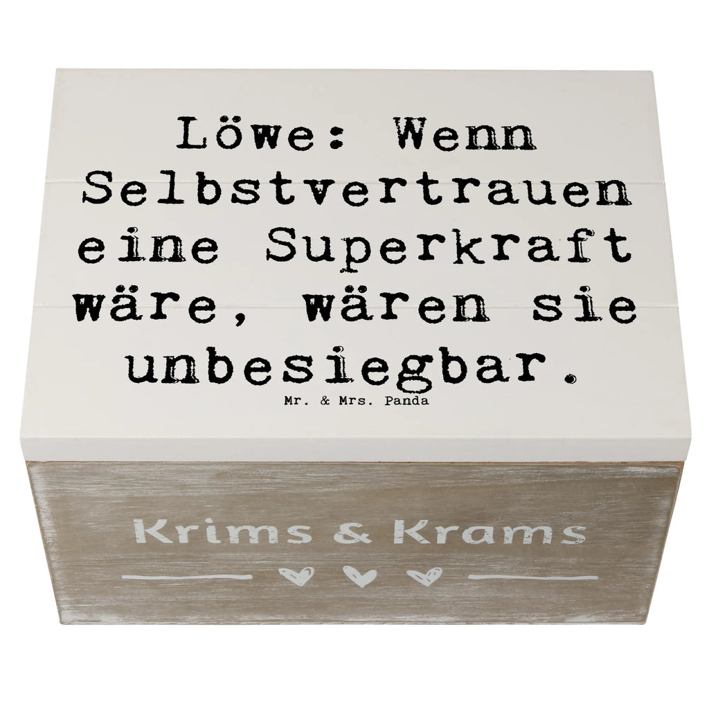 Holzkiste Spruch Löwe Superkraft Holzkiste, Kiste, Schatzkiste, Truhe, Schatulle, XXL, Erinnerungsbox, Erinnerungskiste, Dekokiste, Aufbewahrungsbox, Geschenkbox, Geschenkdose, Tierkreiszeichen, Sternzeichen, Horoskop, Astrologie, Aszendent