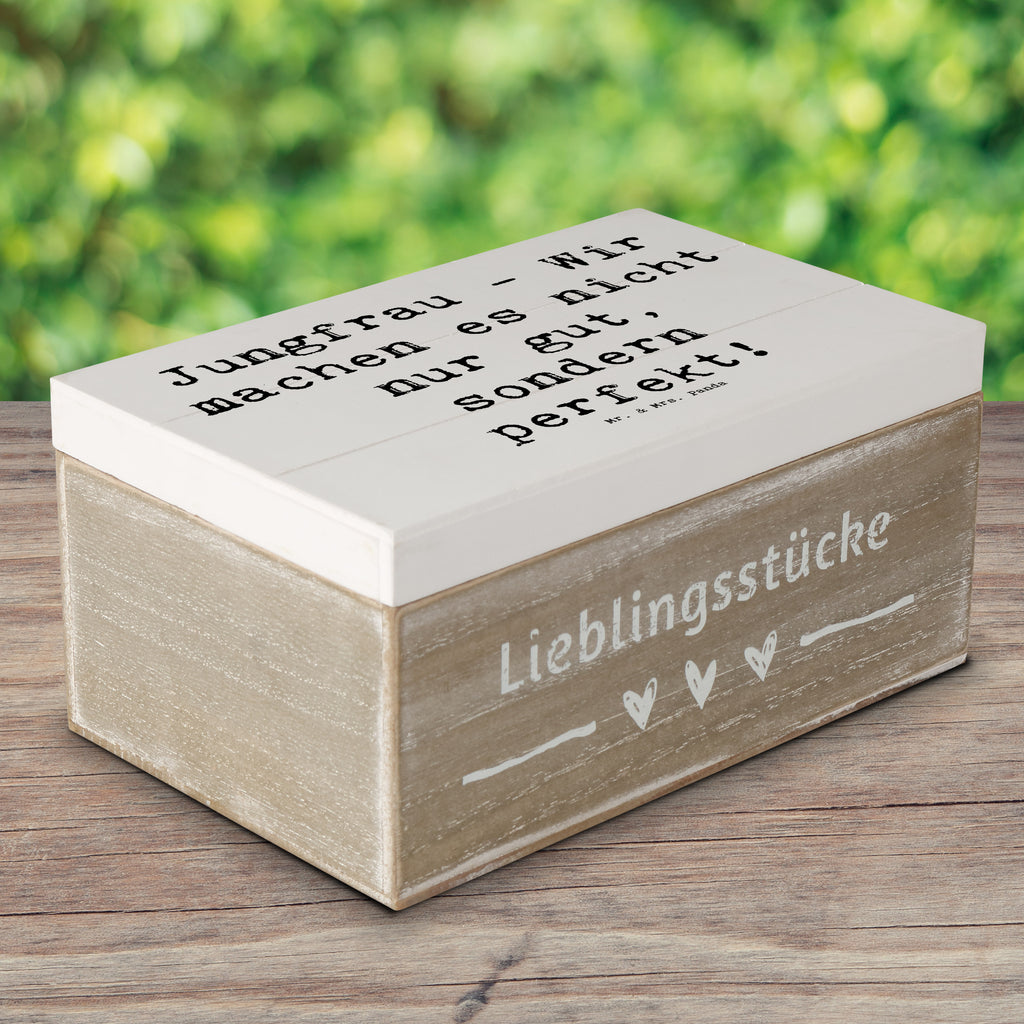 Holzkiste Spruch Jungfrau Perfektion Holzkiste, Kiste, Schatzkiste, Truhe, Schatulle, XXL, Erinnerungsbox, Erinnerungskiste, Dekokiste, Aufbewahrungsbox, Geschenkbox, Geschenkdose, Tierkreiszeichen, Sternzeichen, Horoskop, Astrologie, Aszendent