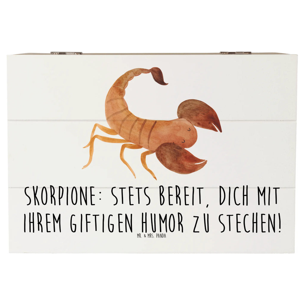 Holzkiste Skorpion Humor Holzkiste, Kiste, Schatzkiste, Truhe, Schatulle, XXL, Erinnerungsbox, Erinnerungskiste, Dekokiste, Aufbewahrungsbox, Geschenkbox, Geschenkdose, Tierkreiszeichen, Sternzeichen, Horoskop, Astrologie, Aszendent