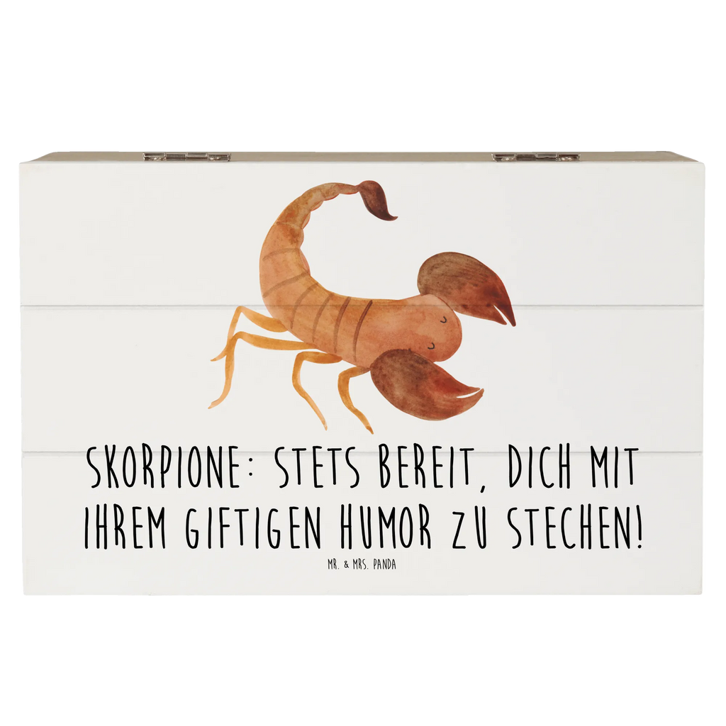 Holzkiste Skorpion Humor Holzkiste, Kiste, Schatzkiste, Truhe, Schatulle, XXL, Erinnerungsbox, Erinnerungskiste, Dekokiste, Aufbewahrungsbox, Geschenkbox, Geschenkdose, Tierkreiszeichen, Sternzeichen, Horoskop, Astrologie, Aszendent