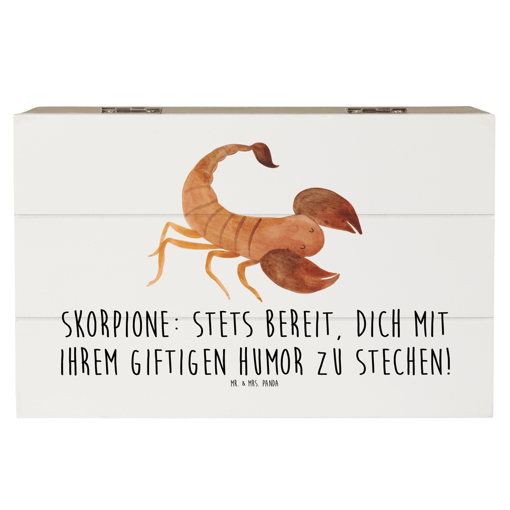 Holzkiste Skorpion Humor Holzkiste, Kiste, Schatzkiste, Truhe, Schatulle, XXL, Erinnerungsbox, Erinnerungskiste, Dekokiste, Aufbewahrungsbox, Geschenkbox, Geschenkdose, Tierkreiszeichen, Sternzeichen, Horoskop, Astrologie, Aszendent