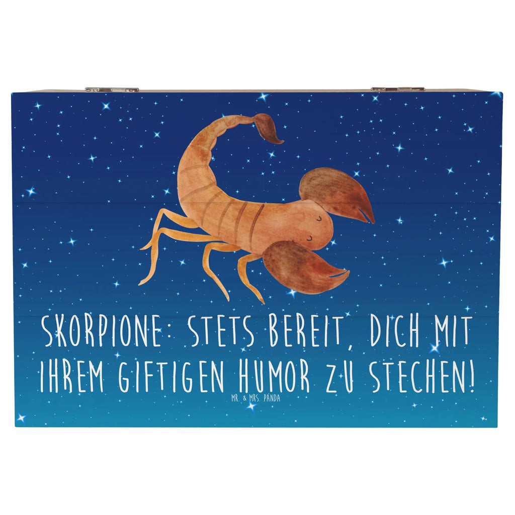 Holzkiste Skorpion Humor Holzkiste, Kiste, Schatzkiste, Truhe, Schatulle, XXL, Erinnerungsbox, Erinnerungskiste, Dekokiste, Aufbewahrungsbox, Geschenkbox, Geschenkdose, Tierkreiszeichen, Sternzeichen, Horoskop, Astrologie, Aszendent