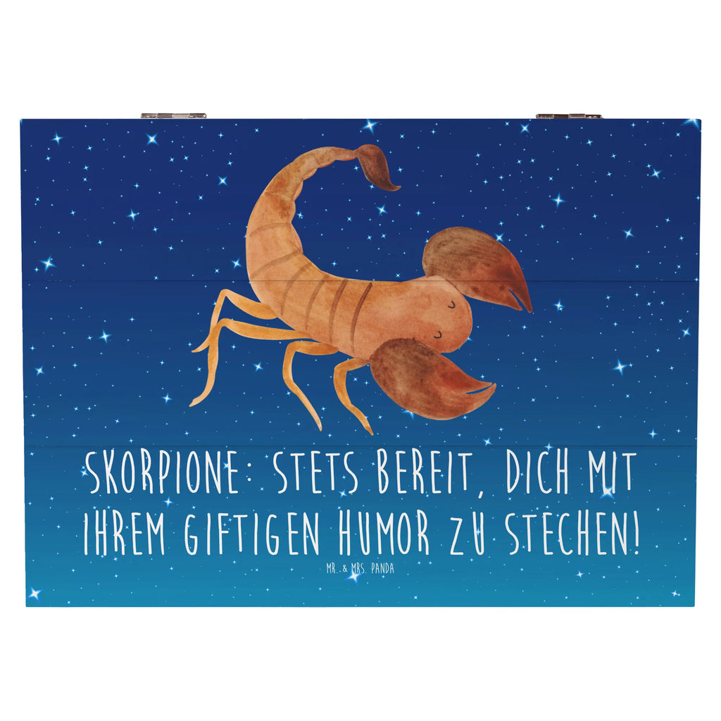 Holzkiste Skorpion Humor Holzkiste, Kiste, Schatzkiste, Truhe, Schatulle, XXL, Erinnerungsbox, Erinnerungskiste, Dekokiste, Aufbewahrungsbox, Geschenkbox, Geschenkdose, Tierkreiszeichen, Sternzeichen, Horoskop, Astrologie, Aszendent