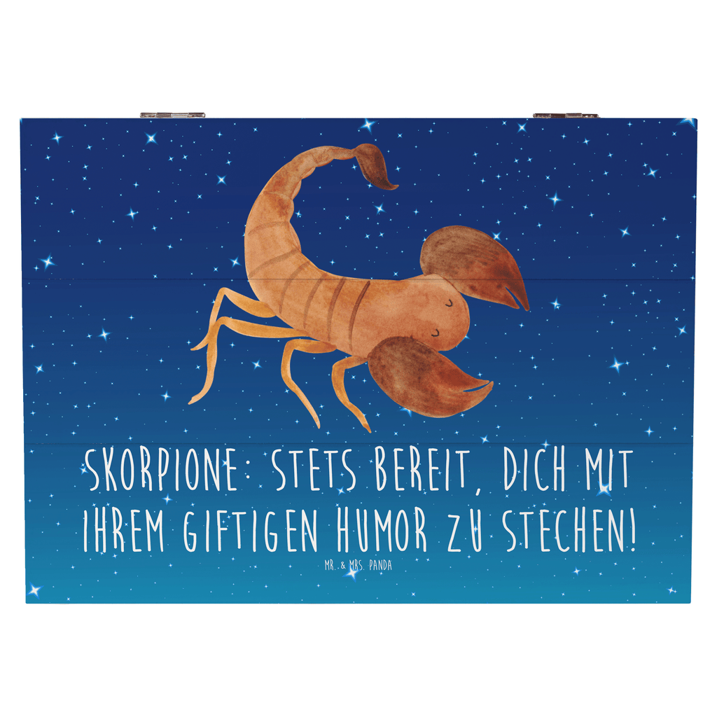 Holzkiste Skorpion Humor Holzkiste, Kiste, Schatzkiste, Truhe, Schatulle, XXL, Erinnerungsbox, Erinnerungskiste, Dekokiste, Aufbewahrungsbox, Geschenkbox, Geschenkdose, Tierkreiszeichen, Sternzeichen, Horoskop, Astrologie, Aszendent