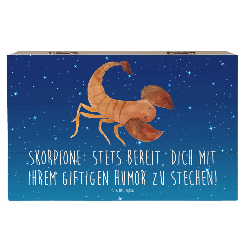 Holzkiste Skorpion Humor Holzkiste, Kiste, Schatzkiste, Truhe, Schatulle, XXL, Erinnerungsbox, Erinnerungskiste, Dekokiste, Aufbewahrungsbox, Geschenkbox, Geschenkdose, Tierkreiszeichen, Sternzeichen, Horoskop, Astrologie, Aszendent