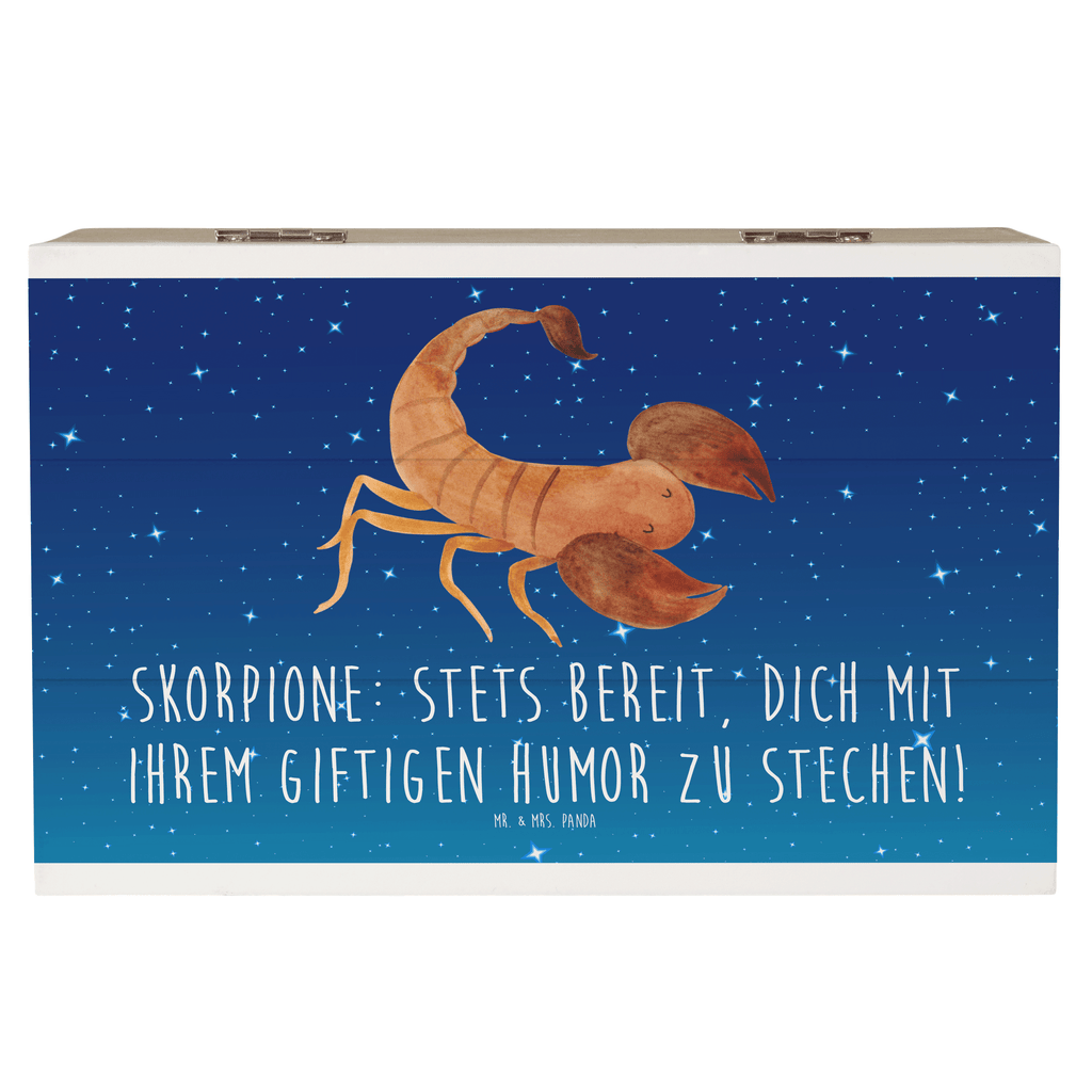 Holzkiste Skorpion Humor Holzkiste, Kiste, Schatzkiste, Truhe, Schatulle, XXL, Erinnerungsbox, Erinnerungskiste, Dekokiste, Aufbewahrungsbox, Geschenkbox, Geschenkdose, Tierkreiszeichen, Sternzeichen, Horoskop, Astrologie, Aszendent