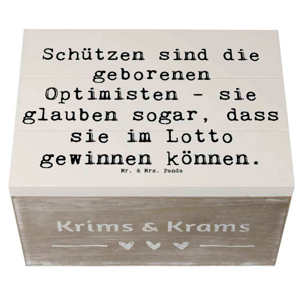 Holzkiste Spruch Schütze Optimist Holzkiste, Kiste, Schatzkiste, Truhe, Schatulle, XXL, Erinnerungsbox, Erinnerungskiste, Dekokiste, Aufbewahrungsbox, Geschenkbox, Geschenkdose, Tierkreiszeichen, Sternzeichen, Horoskop, Astrologie, Aszendent