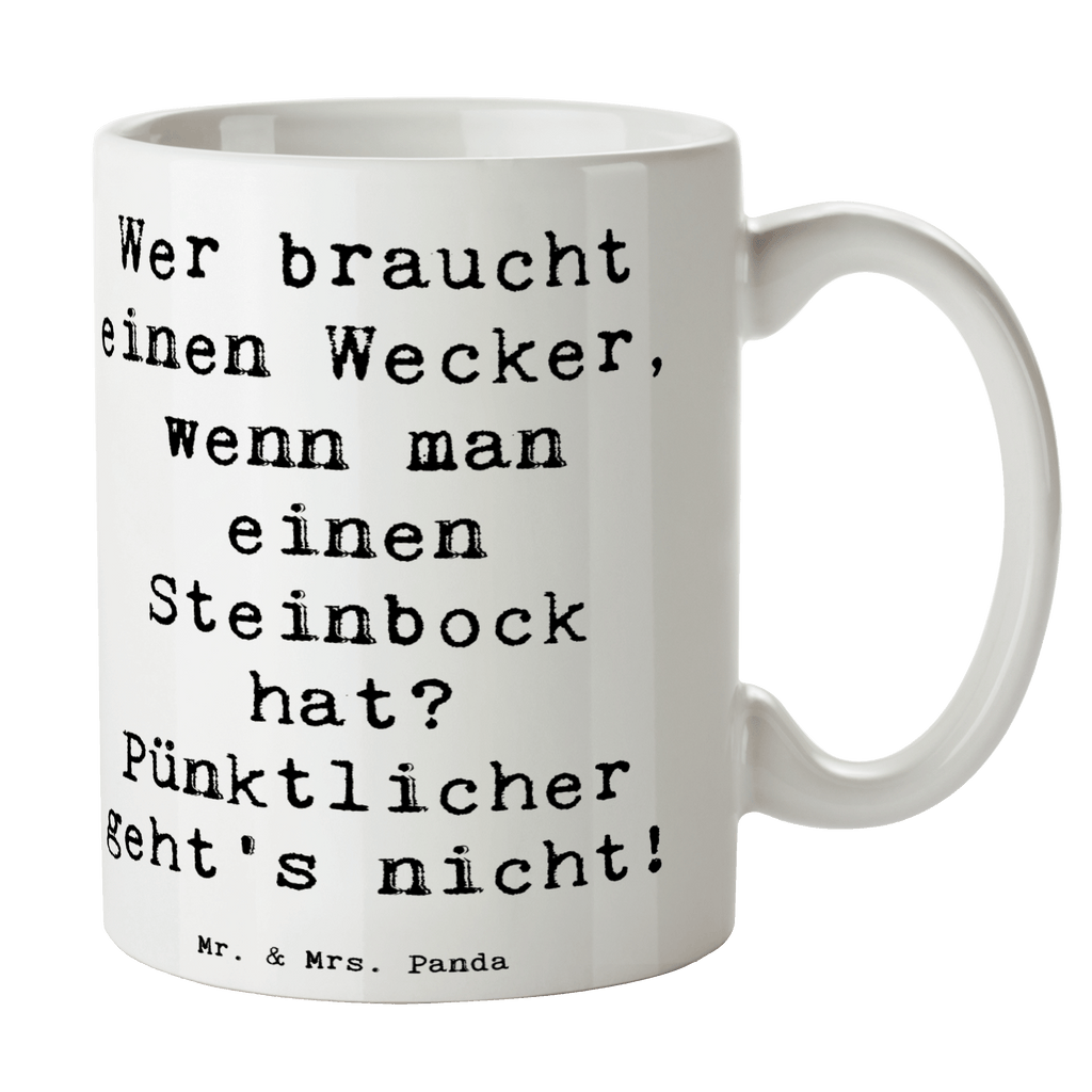 Tasse Wer braucht einen Wecker, wenn man einen Steinbock hat? Pünktlicher geht's nicht! Tasse, Kaffeetasse, Teetasse, Becher, Kaffeebecher, Teebecher, Keramiktasse, Porzellantasse, Büro Tasse, Geschenk Tasse, Tasse Sprüche, Tasse Motive, Kaffeetassen, Tasse bedrucken, Designer Tasse, Cappuccino Tassen, Schöne Teetassen, Tierkreiszeichen, Sternzeichen, Horoskop, Astrologie, Aszendent