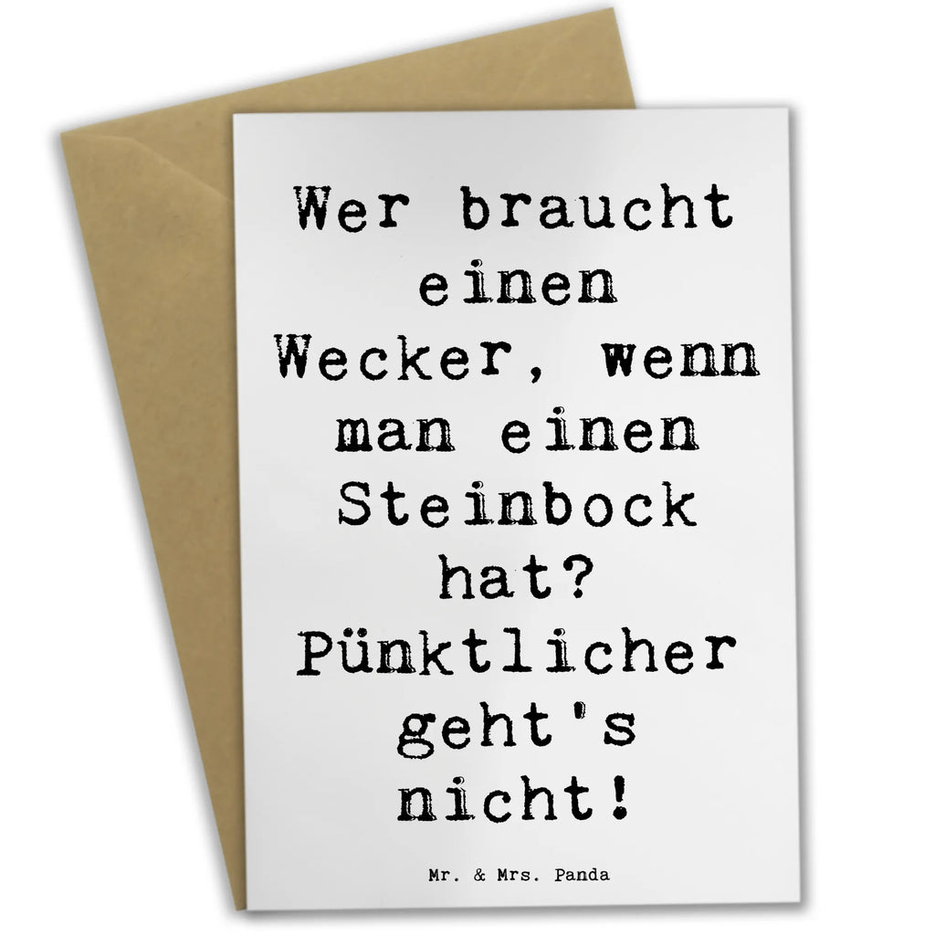 Grußkarte Spruch Steinbock Wecker Grußkarte, Klappkarte, Einladungskarte, Glückwunschkarte, Hochzeitskarte, Geburtstagskarte, Karte, Ansichtskarten, Tierkreiszeichen, Sternzeichen, Horoskop, Astrologie, Aszendent