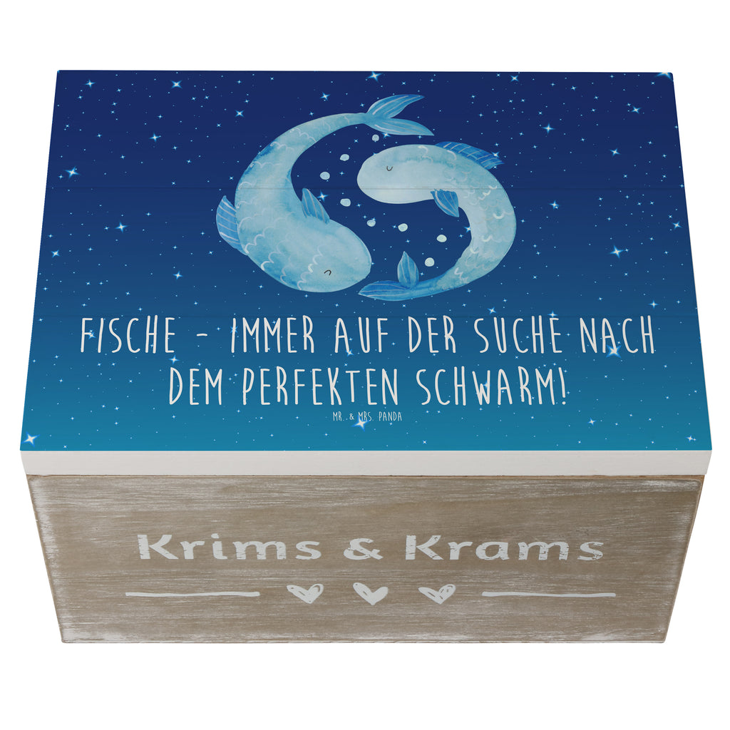 Holzkiste Spruch Fische Schwarm Holzkiste, Kiste, Schatzkiste, Truhe, Schatulle, XXL, Erinnerungsbox, Erinnerungskiste, Dekokiste, Aufbewahrungsbox, Geschenkbox, Geschenkdose, Tierkreiszeichen, Sternzeichen, Horoskop, Astrologie, Aszendent