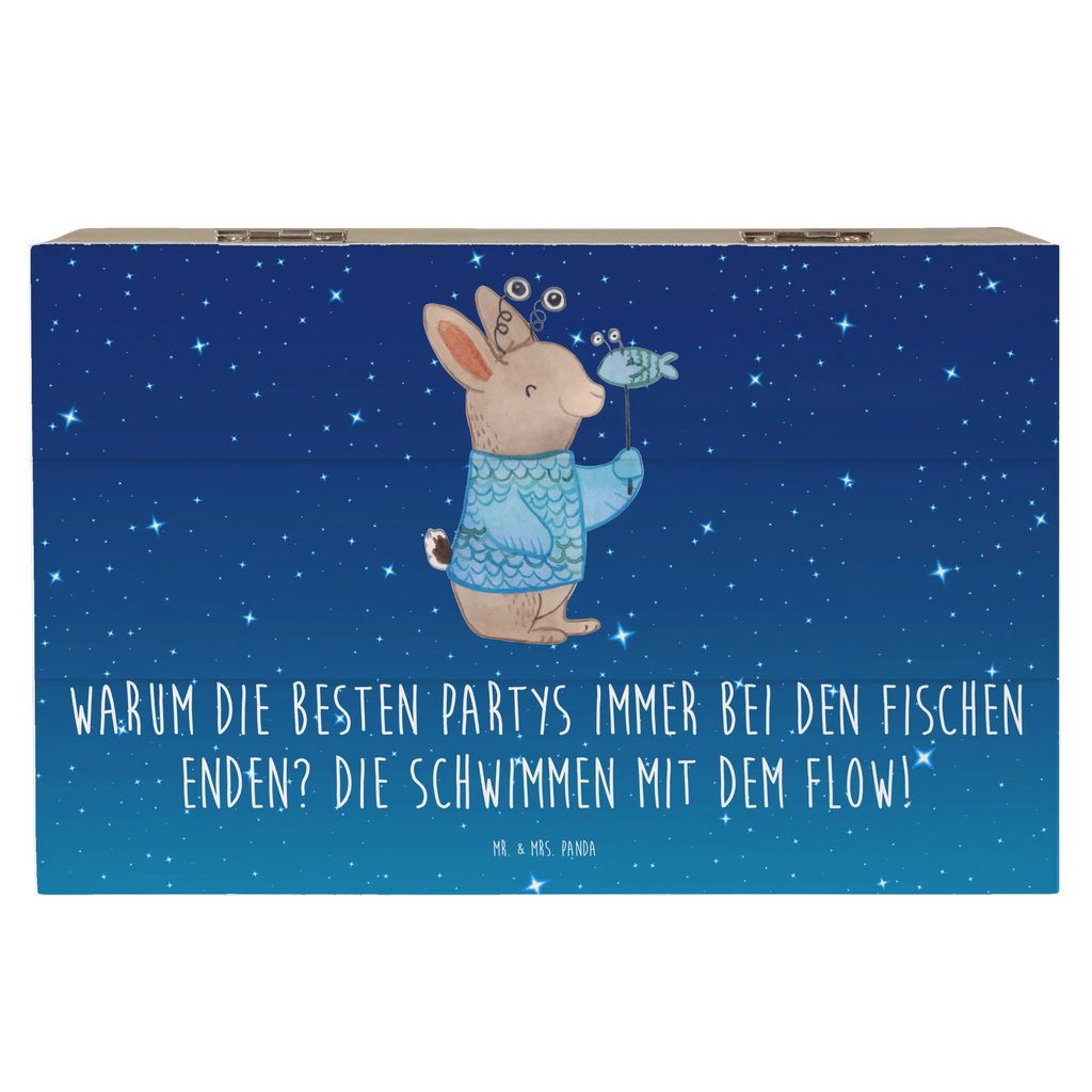 Holzkiste Fische Flow Spaß Holzkiste, Kiste, Schatzkiste, Truhe, Schatulle, XXL, Erinnerungsbox, Erinnerungskiste, Dekokiste, Aufbewahrungsbox, Geschenkbox, Geschenkdose, Tierkreiszeichen, Sternzeichen, Horoskop, Astrologie, Aszendent