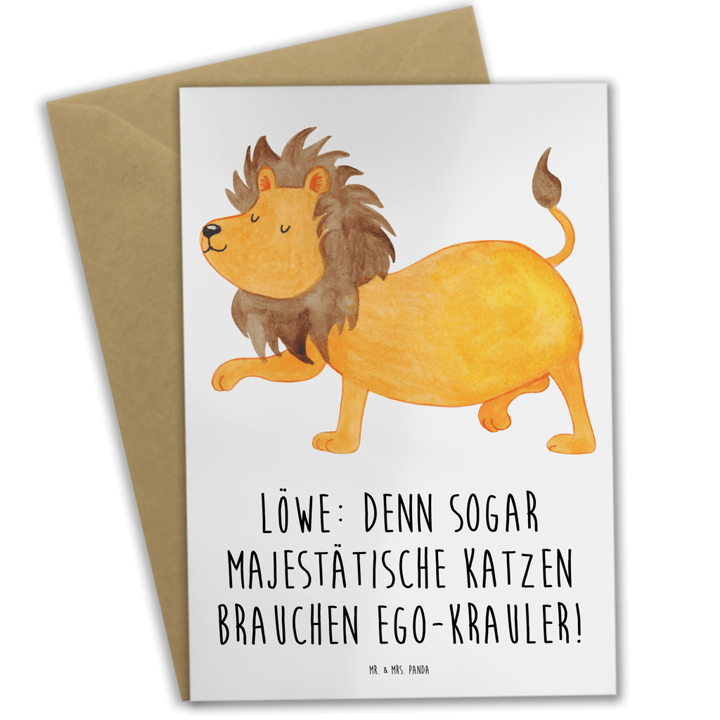 Grußkarte Spruch Majestätischer Löwe Grußkarte, Klappkarte, Einladungskarte, Glückwunschkarte, Hochzeitskarte, Geburtstagskarte, Karte, Ansichtskarten, Tierkreiszeichen, Sternzeichen, Horoskop, Astrologie, Aszendent