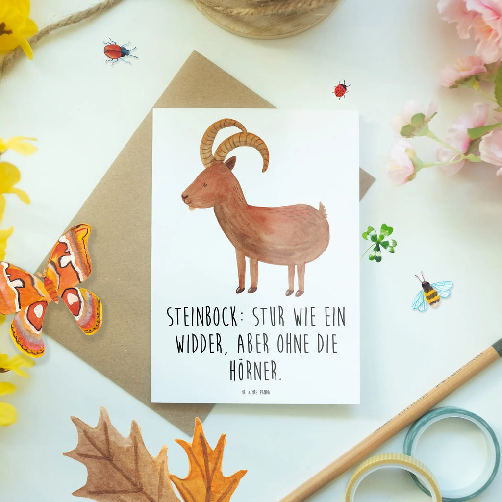 Grußkarte Steinbock Entschlossen Grußkarte, Klappkarte, Einladungskarte, Glückwunschkarte, Hochzeitskarte, Geburtstagskarte, Karte, Ansichtskarten, Tierkreiszeichen, Sternzeichen, Horoskop, Astrologie, Aszendent