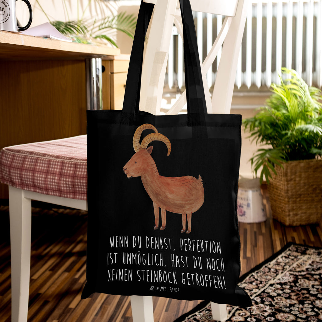 Tragetasche Steinbock Perfektion Beuteltasche, Beutel, Einkaufstasche, Jutebeutel, Stoffbeutel, Tasche, Shopper, Umhängetasche, Strandtasche, Schultertasche, Stofftasche, Tragetasche, Badetasche, Jutetasche, Einkaufstüte, Laptoptasche, Tierkreiszeichen, Sternzeichen, Horoskop, Astrologie, Aszendent