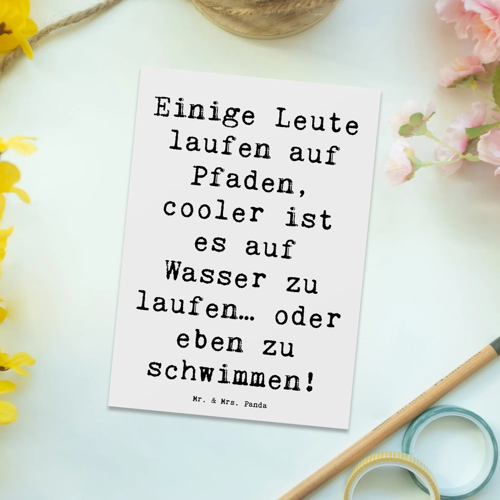 Postkarte Spruch Schwimmen Pfade Postkarte, Karte, Geschenkkarte, Grußkarte, Einladung, Ansichtskarte, Geburtstagskarte, Einladungskarte, Dankeskarte, Ansichtskarten, Einladung Geburtstag, Einladungskarten Geburtstag, Geschenk, Sport, Sportart, Hobby, Schenken, Danke, Dankeschön, Auszeichnung, Gewinn, Sportler