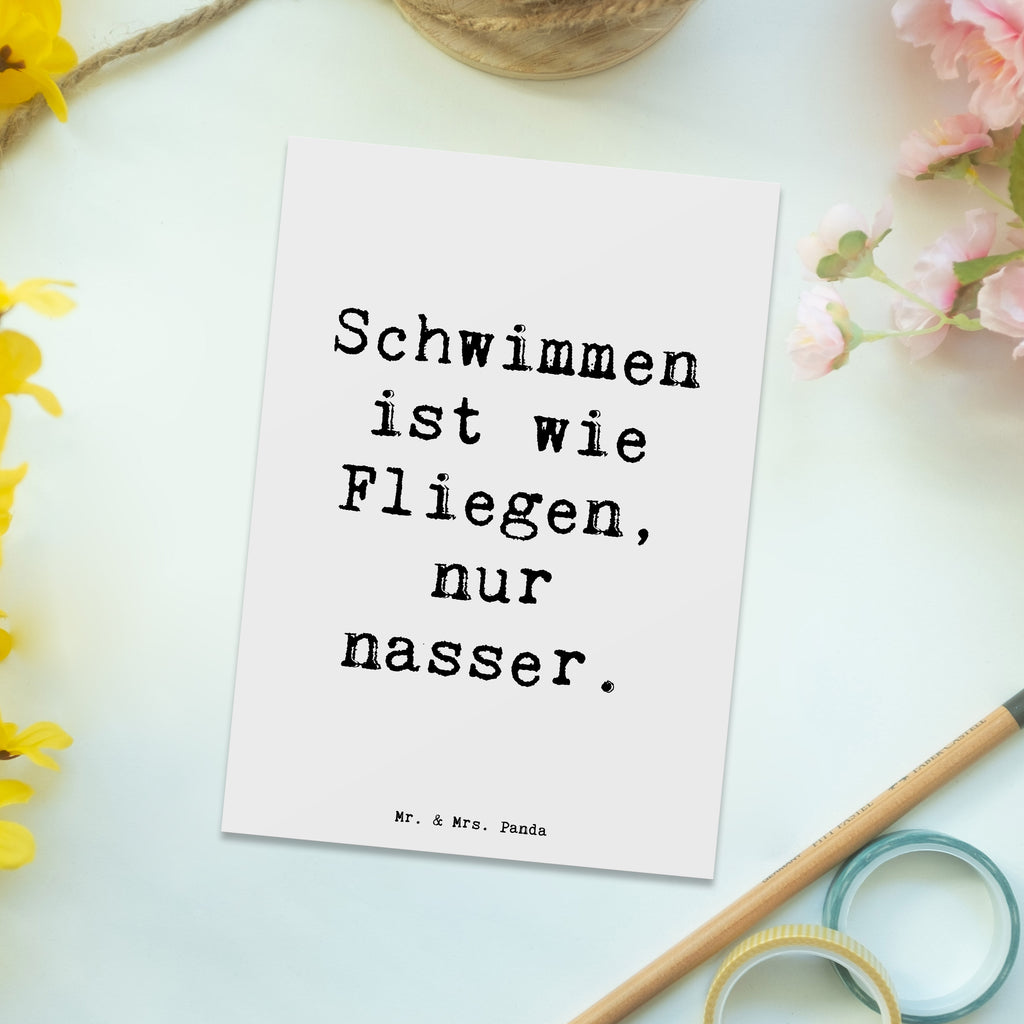 Postkarte Schwimmen wie Fliegen