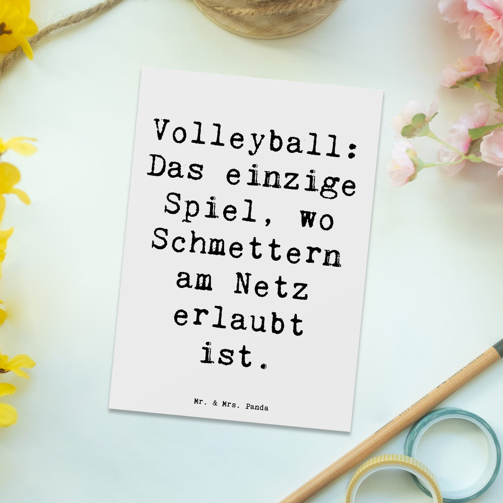 Postkarte Volleyball Schmettern