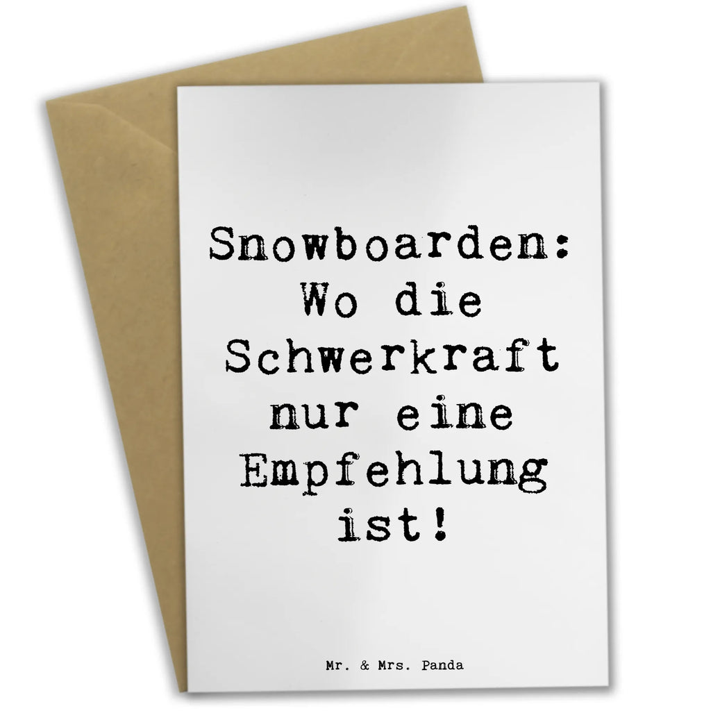 Grußkarte Spruch Snowboarden: Wo die Schwerkraft nur eine Empfehlung ist! Grußkarte, Klappkarte, Einladungskarte, Glückwunschkarte, Hochzeitskarte, Geburtstagskarte, Karte, Ansichtskarten, Geschenk, Sport, Sportart, Hobby, Schenken, Danke, Dankeschön, Auszeichnung, Gewinn, Sportler