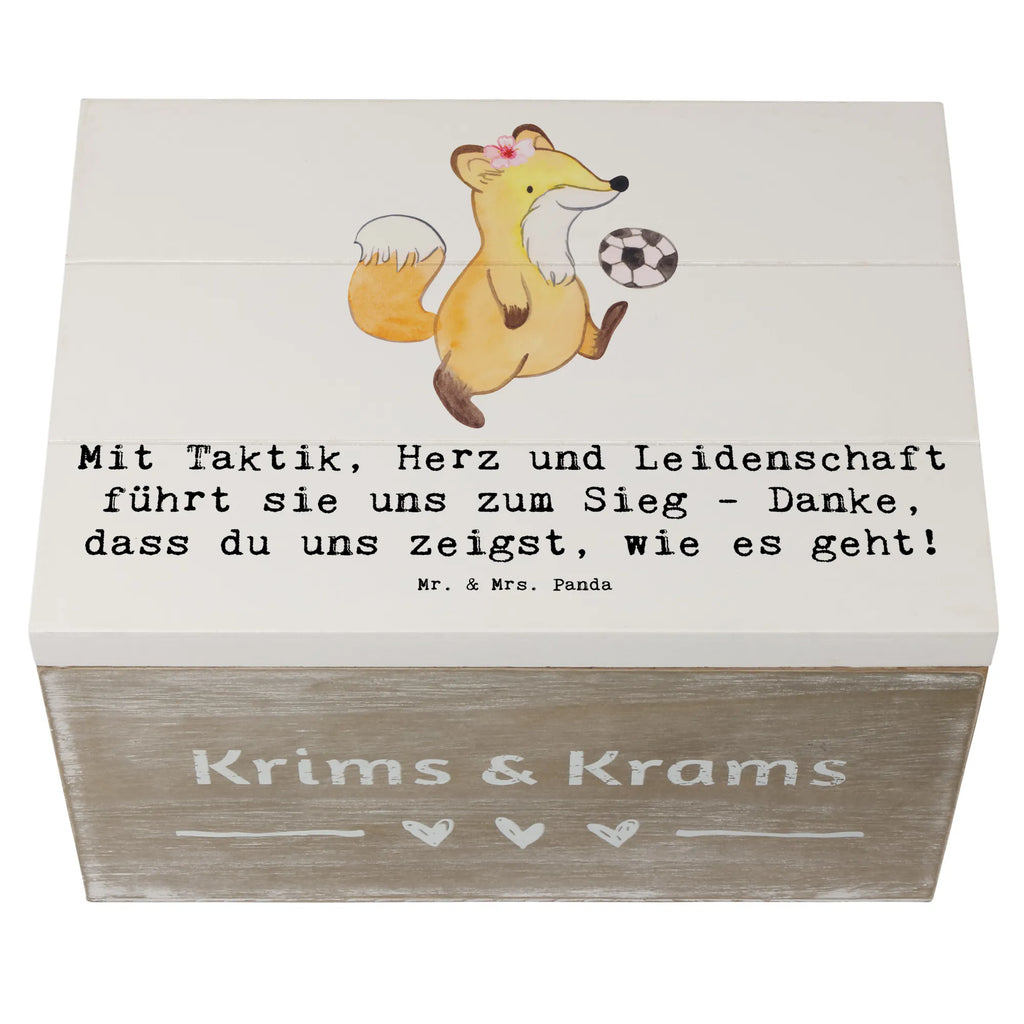 Holzkiste Fußball Trainerin Holzkiste, Kiste, Schatzkiste, Truhe, Schatulle, XXL, Erinnerungsbox, Erinnerungskiste, Dekokiste, Aufbewahrungsbox, Geschenkbox, Geschenkdose, Geschenk, Sport, Sportart, Hobby, Schenken, Danke, Dankeschön, Auszeichnung, Gewinn, Sportler